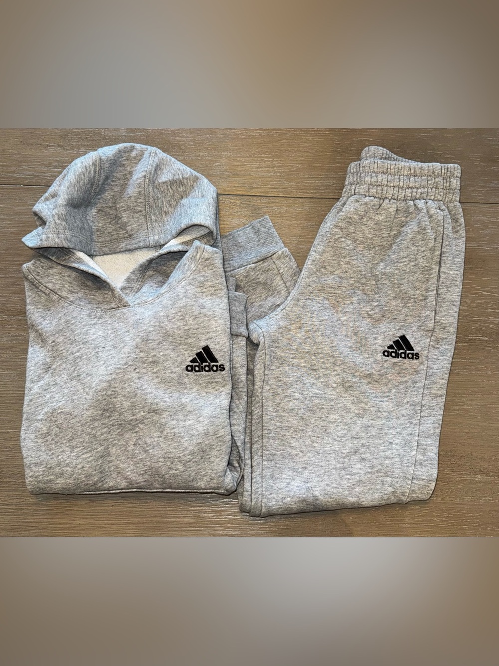adidas Kids Light Gray Hoodie & Joggers Set